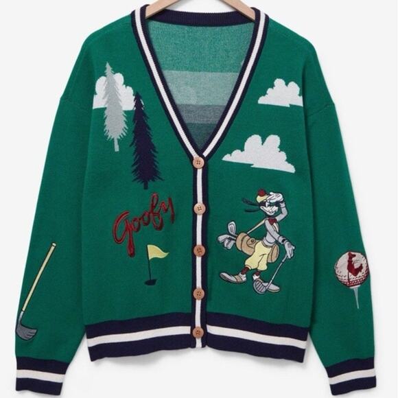 Disney Boxlunch Goofy Golf Cardigan Sweater Size XS - Picture 1 of 9
